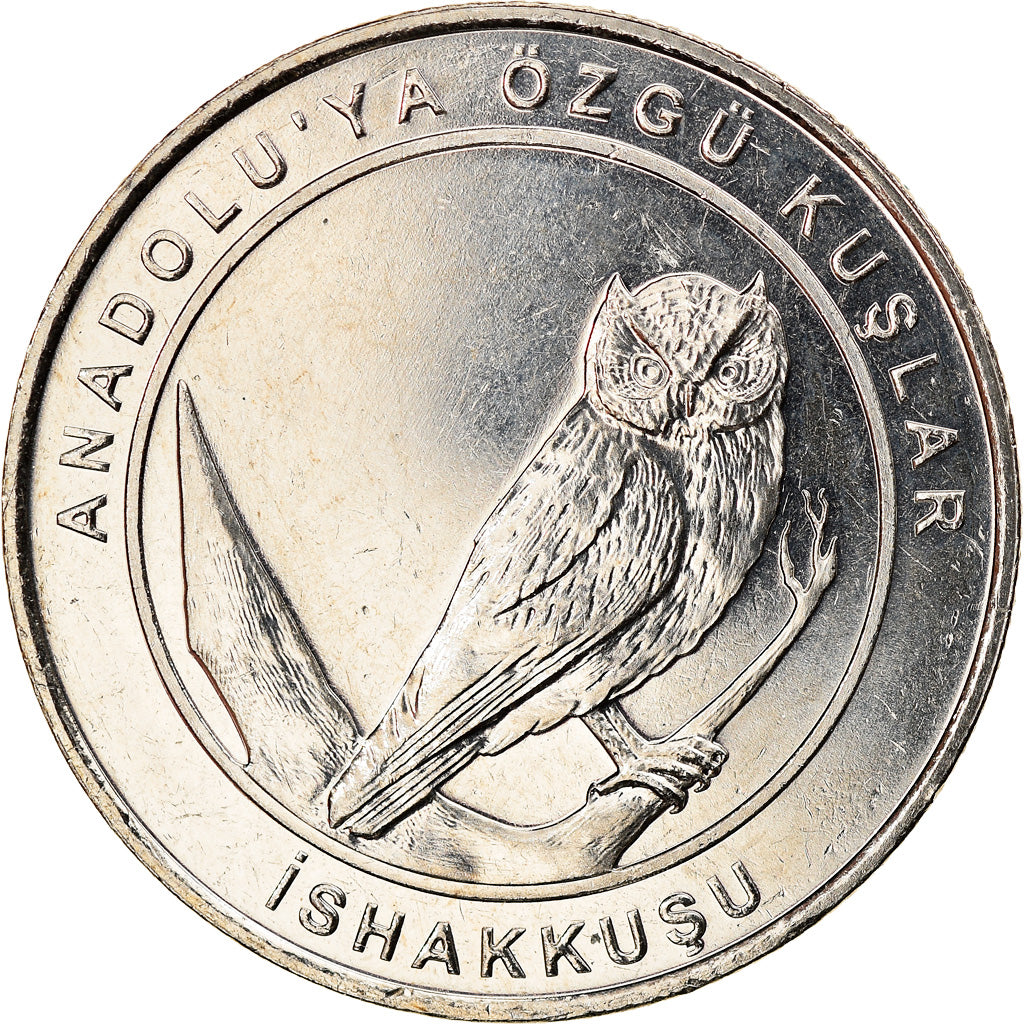 Münze, Türkei, Eurasian Scops Owl, Kurus, 2018, UNZ, Nickel Silver