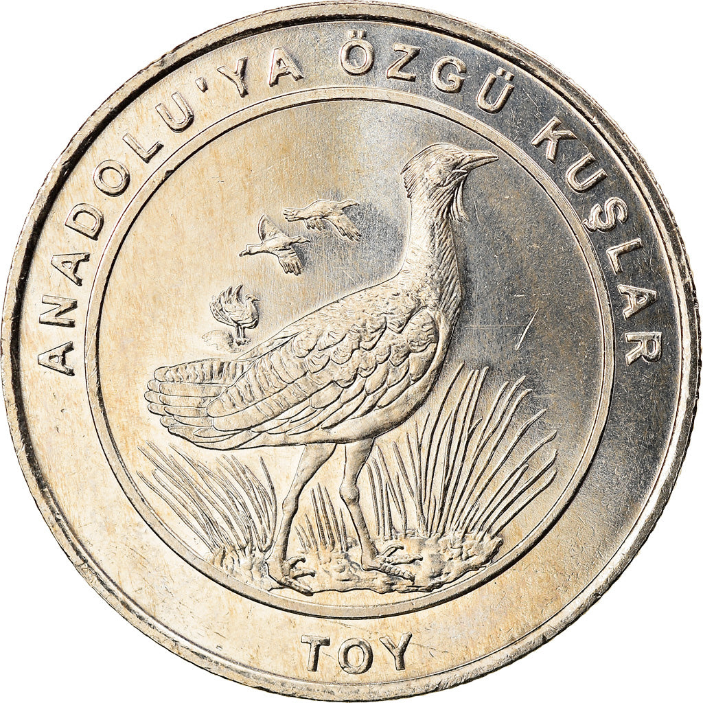Moneta, Turcja, Great Bustard, Kurus, 2018, MS(63), Nickel Silver