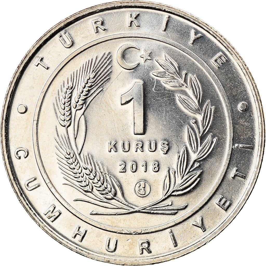 Moneta, Turcja, Great Bustard, Kurus, 2018, MS(63), Nickel Silver