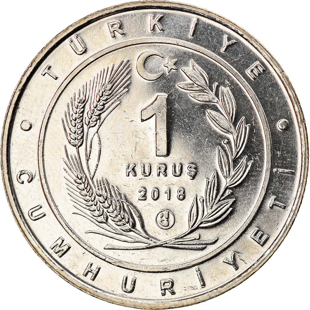 Moneta, Turcja, Marbled Duck, Kurus, 2018, MS(63), Nickel Silver