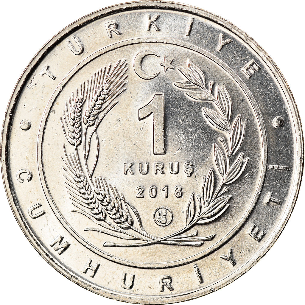 Coin, Turkey, Western Swamphen, Kurus, 2018, MS(63), Nickel Silver