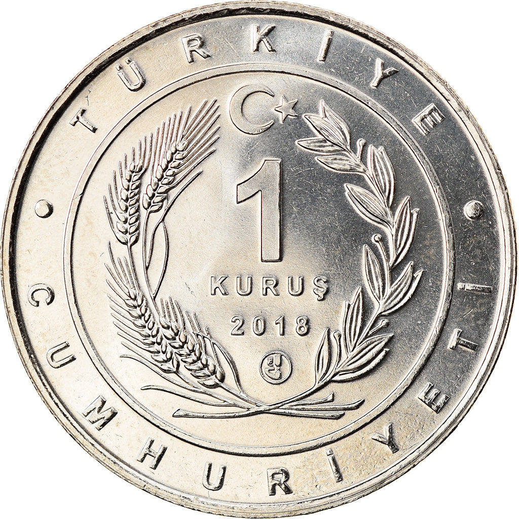 Coin, Turkey, Ruddy Duck, Kurus, 2018, MS(63), Nickel Silver
