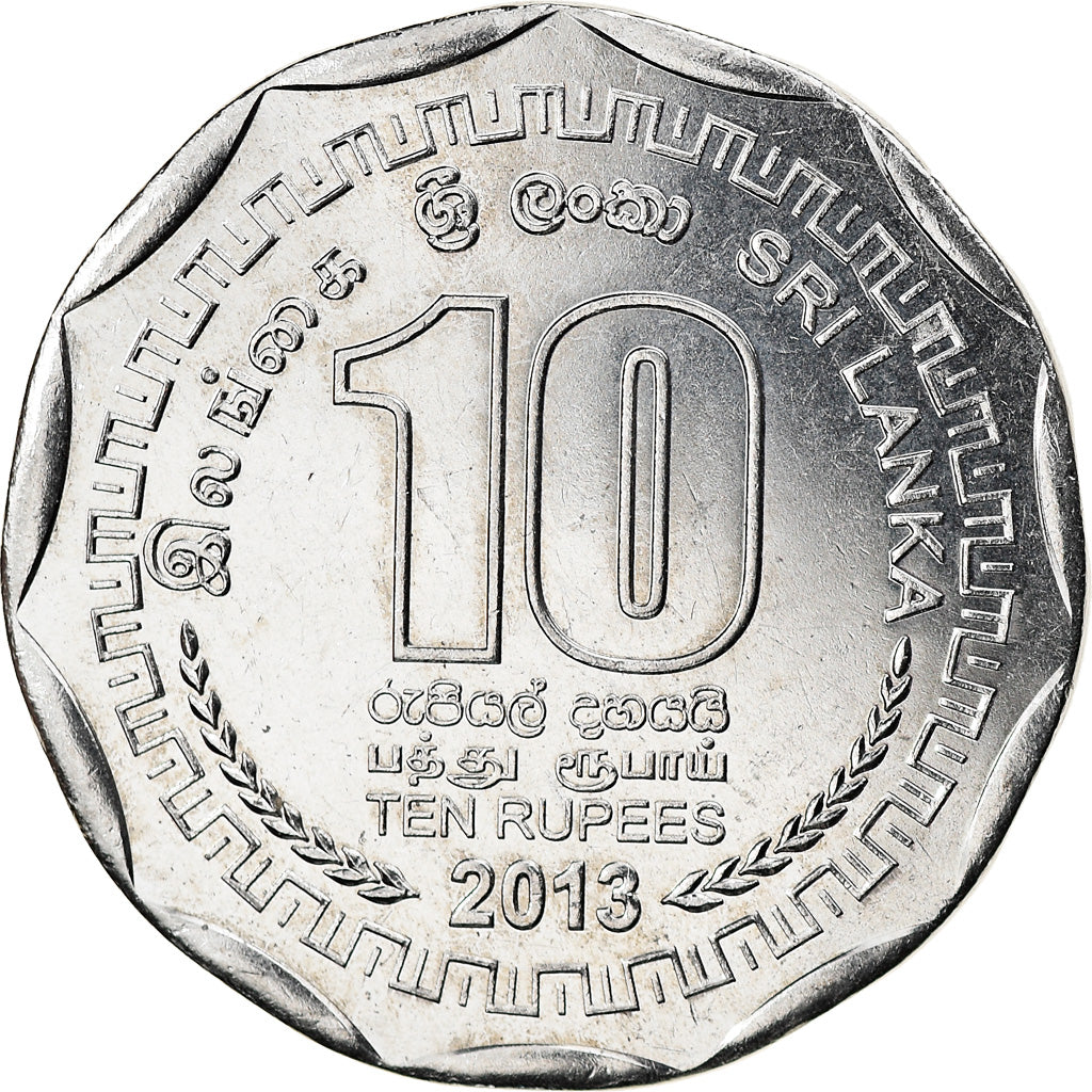 Coin, Sri Lanka, Vavuniya, 10 Rupees, 2013, MS(63), Stainless Steel