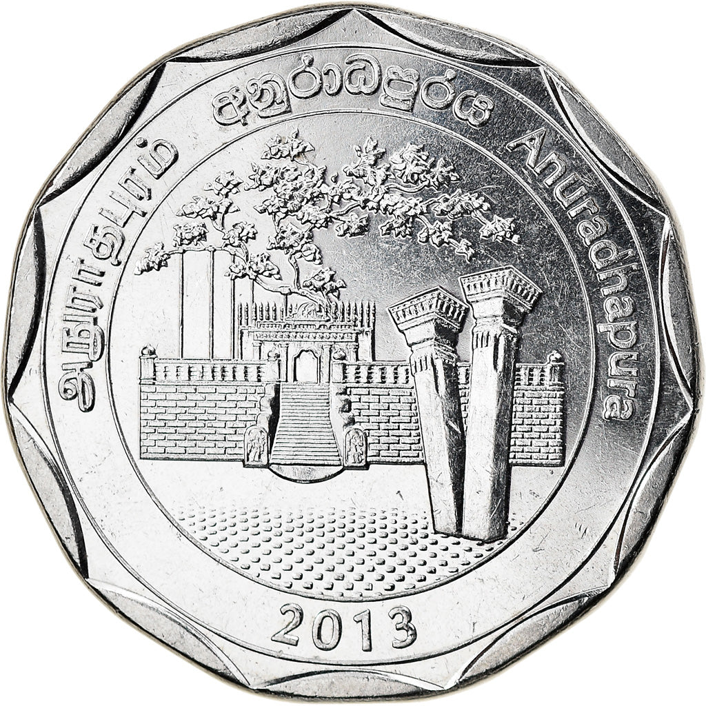 Coin, Sri Lanka, Anuradhapura, 10 Rupees, 2013, MS(63), Stainless Steel