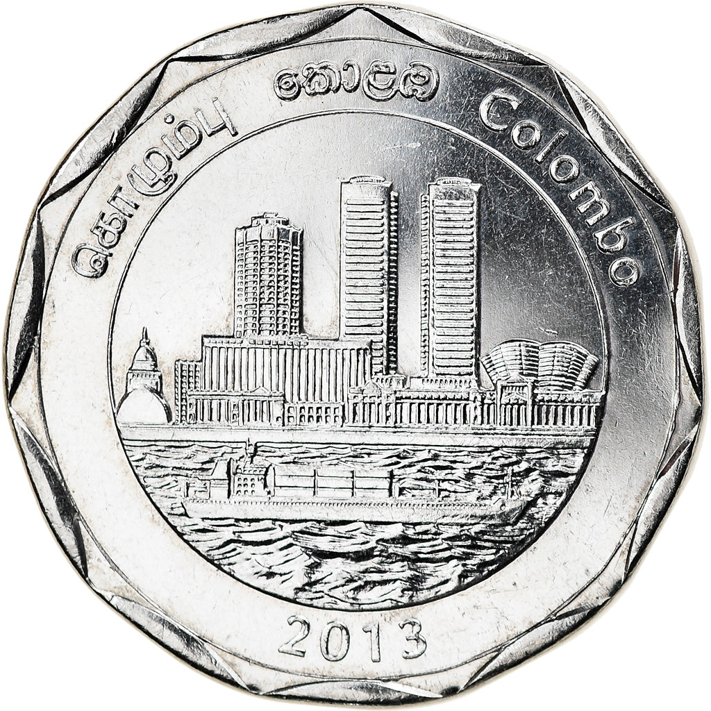 Coin, Sri Lanka, Colombo, 10 Rupees, 2013, MS(63), Stainless Steel