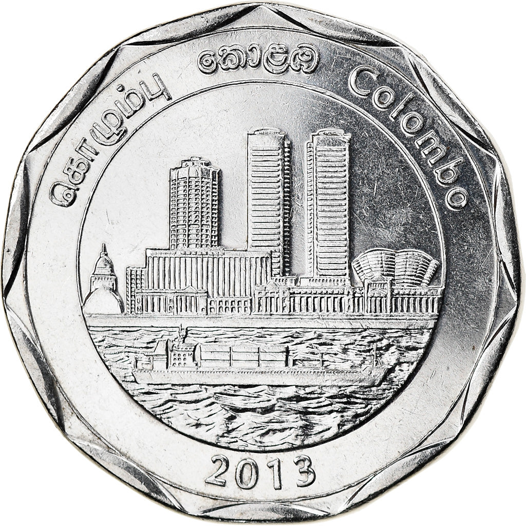 Coin, Sri Lanka, Colombo, 10 Rupees, 2013, MS(63), Stainless Steel