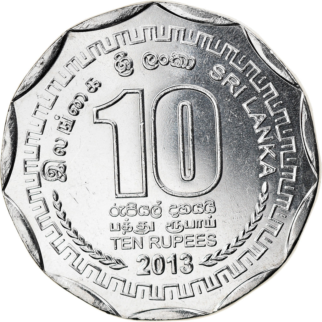Coin, Sri Lanka, Mullaitivu, 10 Rupees, 2013, MS(63), Stainless Steel