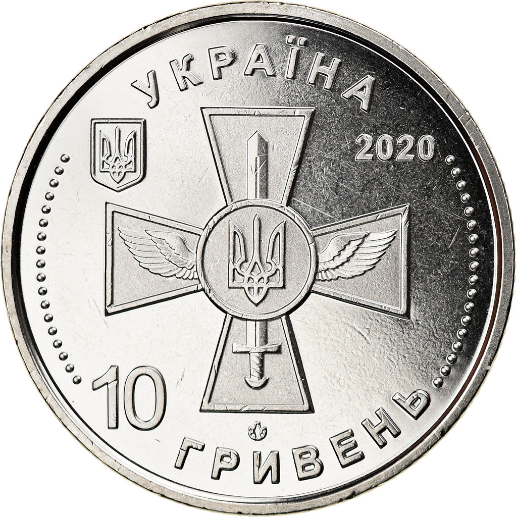 Coin, Ukraine, Forces de l'air, 10 Hryven, 2020, MS(63), Zinc alloy