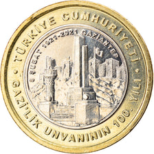 Coin, Turkey, Gaziantep, Lira, 2021, MS(63), Bi-Metallic