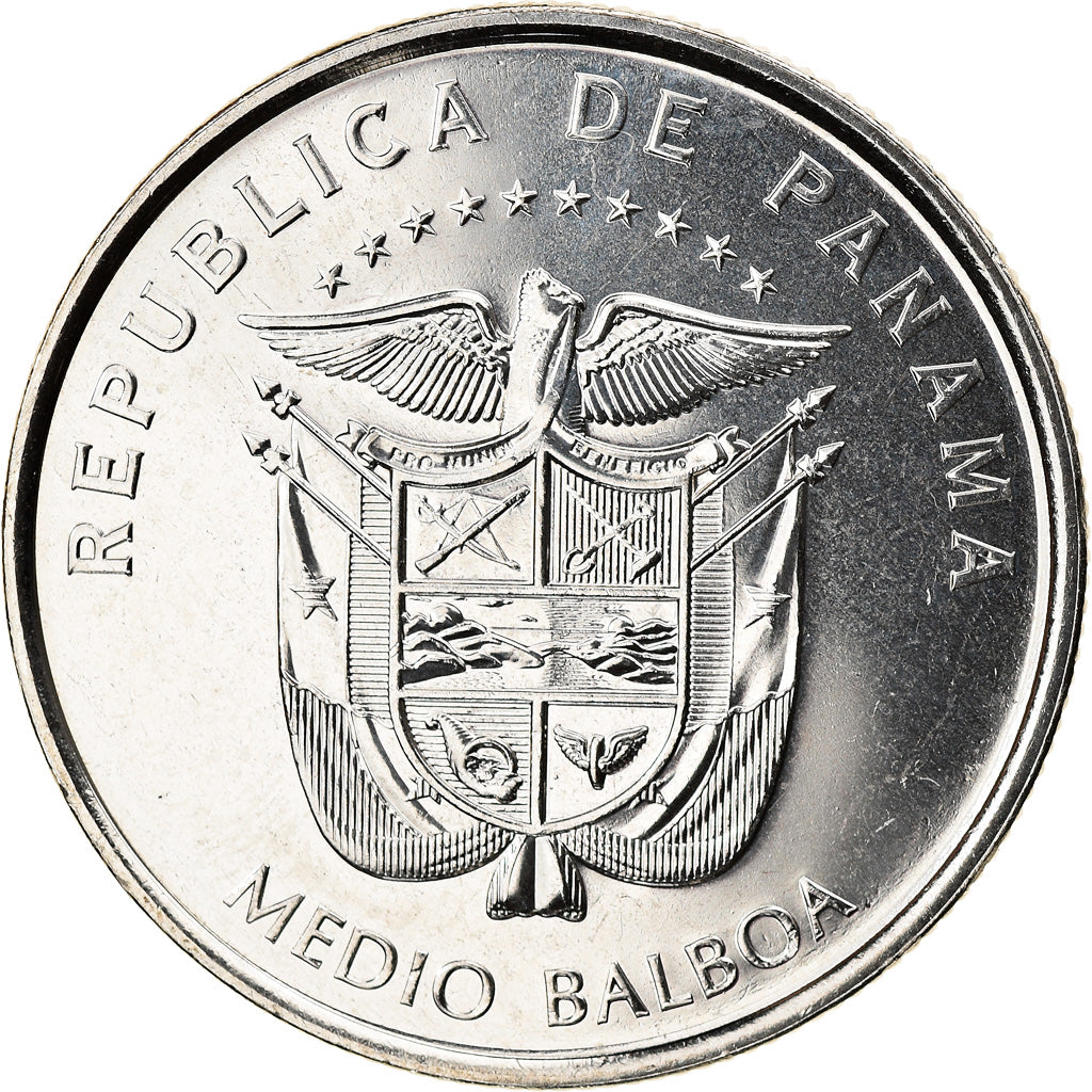 Moneda, Panamá, 500 ans, 1/2 Balboa, 2019, SC, Cobre chapado en acero