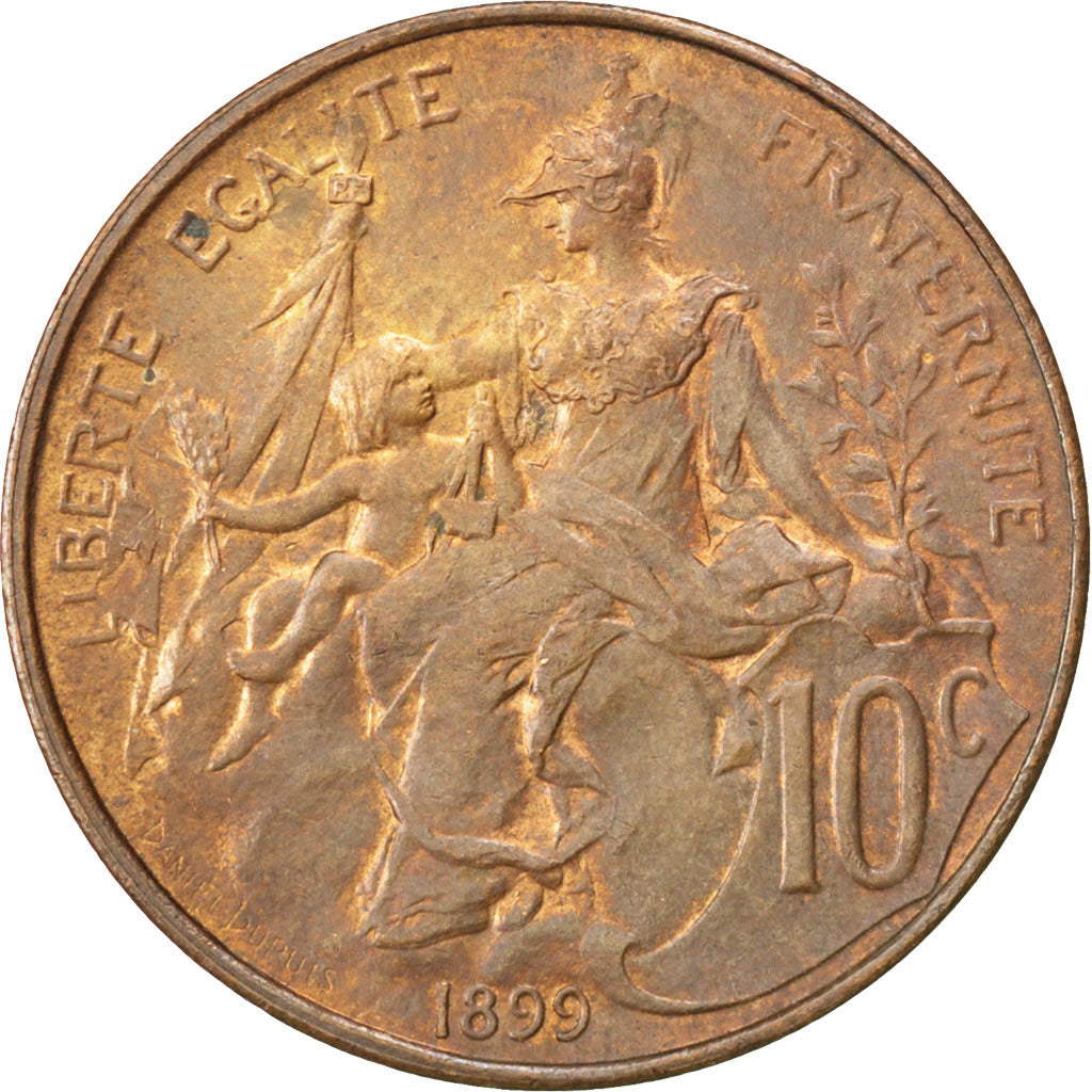 Münze, Frankreich, Dupuis, 10 Centimes, 1899, VZ, Bronze, KM:843, Gadoury:277