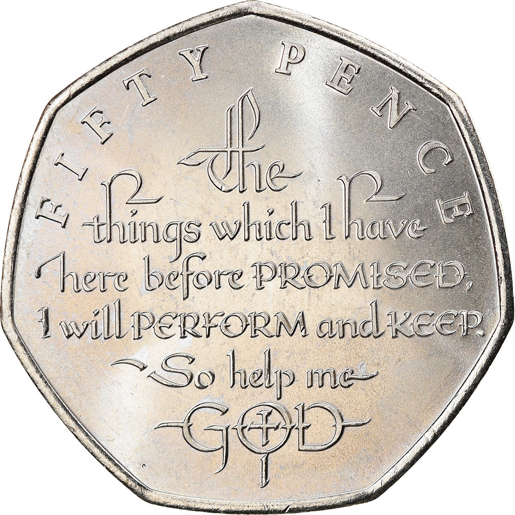 Monnaie, Isle of Man, The Coronation Oath, 50 Pence, 2018, SPL, Cupro-nickel