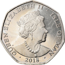 Moeda, Ilha de Man, The Coronation Orb, 50 Pence, 2018, MS(63), Cuproníquel