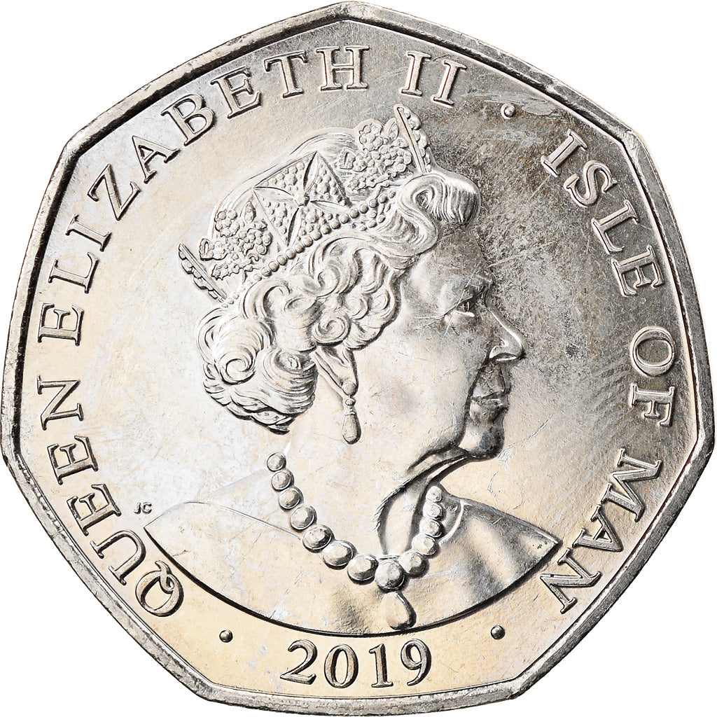Coin, Isle of Man, ICC Logo, 50 Pence, 2019, MS(63), Cupro-nickel