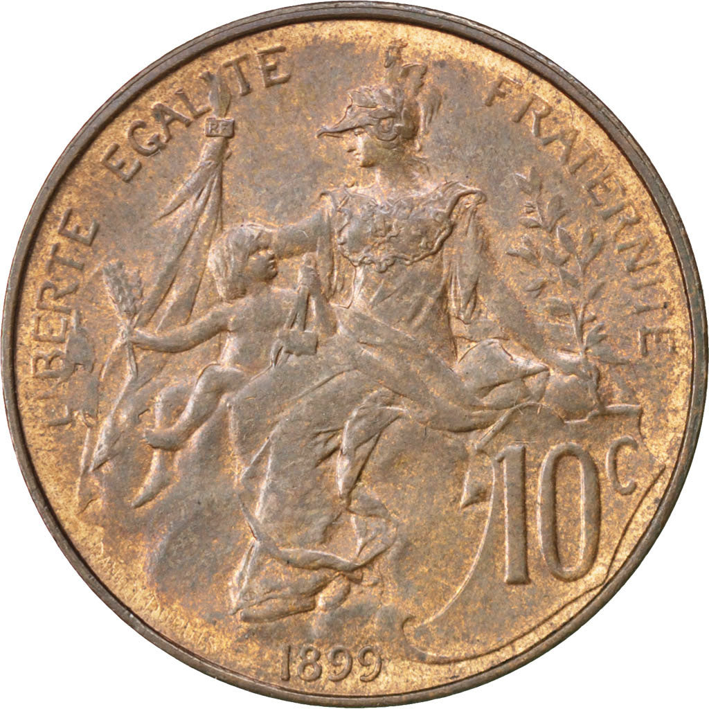 Münze, Frankreich, Dupuis, 10 Centimes, 1899, VZ, Bronze, KM:843, Gadoury:277