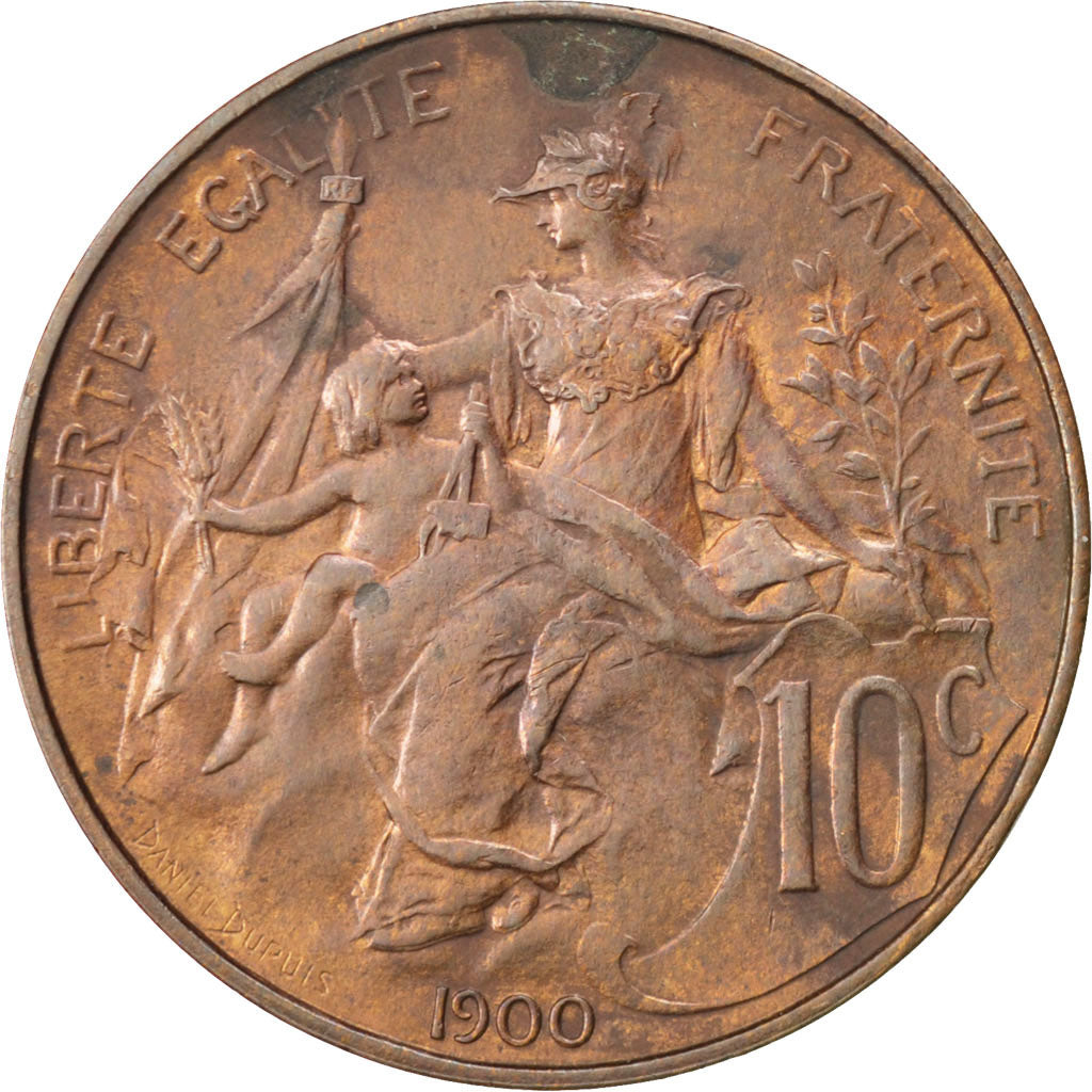 Coin, France, Dupuis, 10 Centimes, 1900, EF(40-45), Bronze, KM:843, Gadoury:277