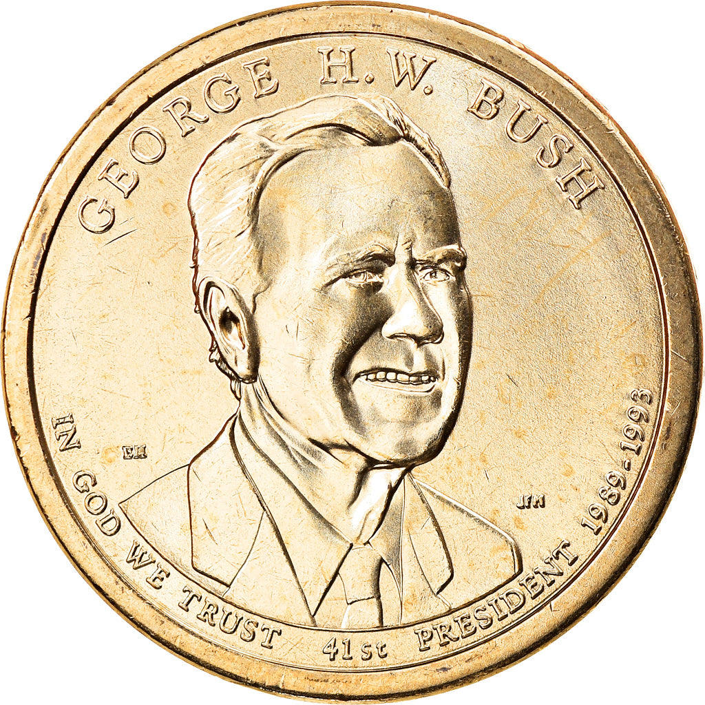Moneda, Estados Unidos, George H. W. Bush, Dollar, 2020, Philadelphia, SC, Brass