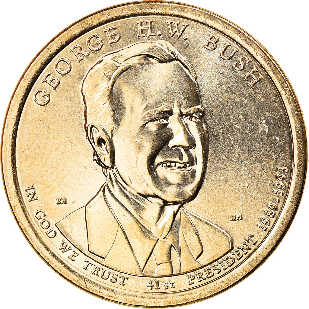 Coin, United States, George H. W. Bush, Dollar, 2020, Denver, MS(63), Brass
