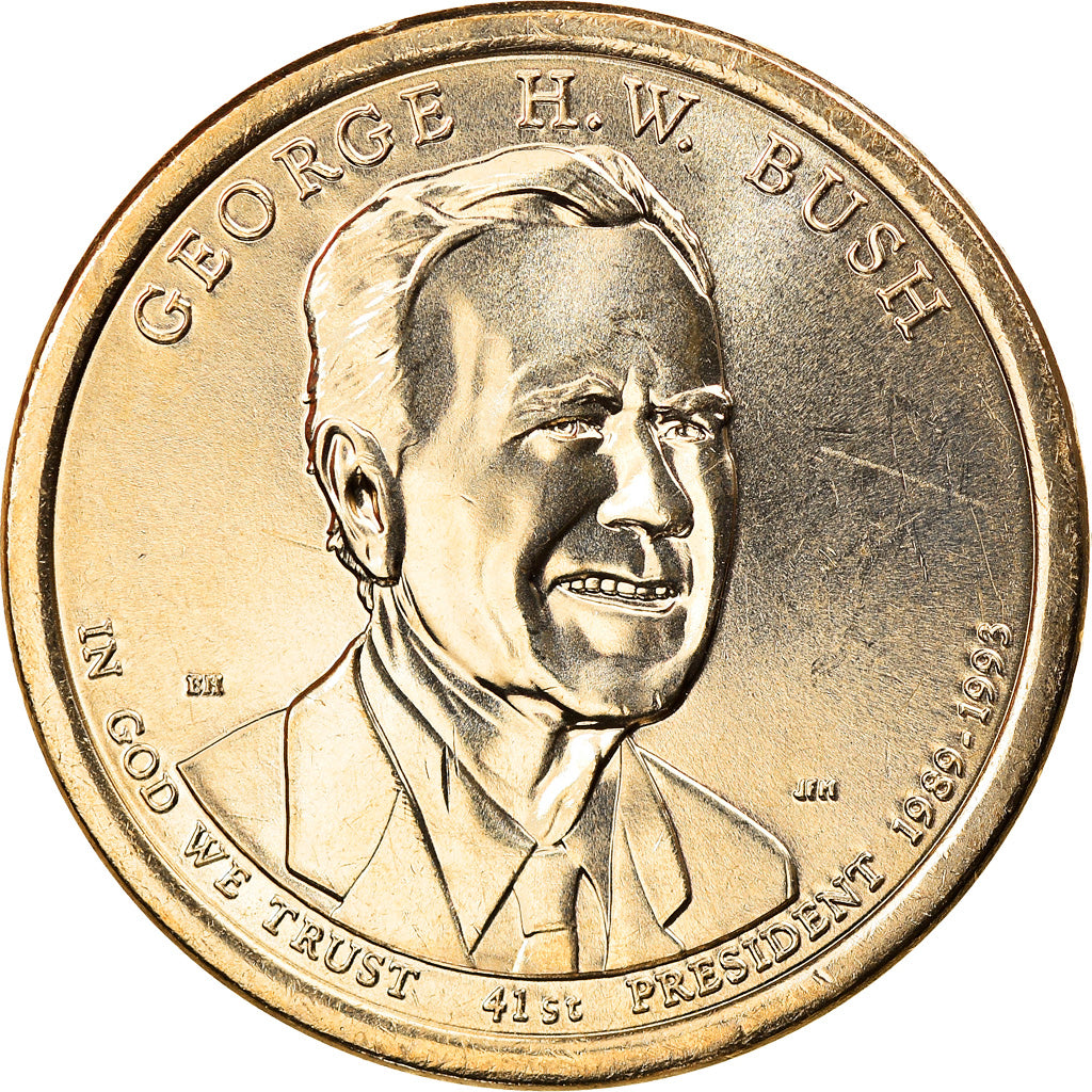 Coin, United States, George H. W. Bush, Dollar, 2020, Denver, MS(63), Brass