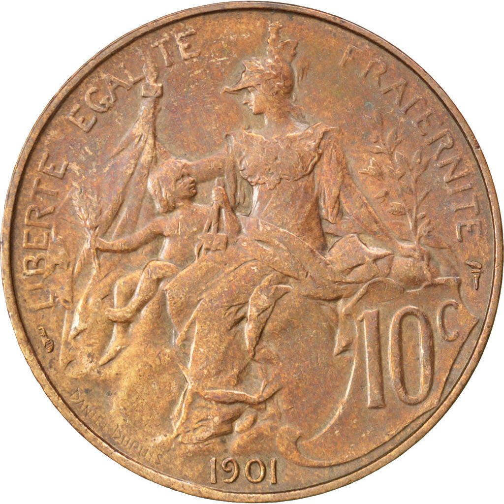Coin, France, Dupuis, 10 Centimes, 1901, AU(50-53), Bronze, KM:843, Gadoury:277