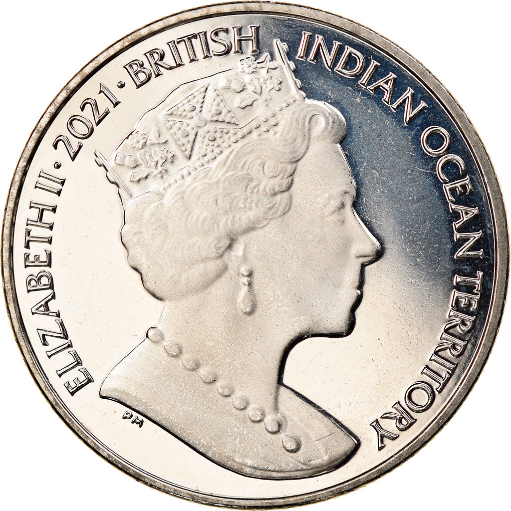 Moneda, British Indian Ocean, Parrot fish, 2 Pounds, 2021, SC, Cobre - níquel