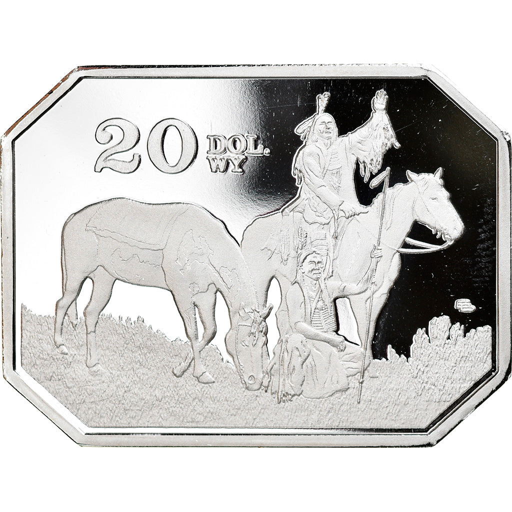 Moneda, Estados Unidos, Wyoming, 20 Dollars, 2020, FDC, Plata recubierta de