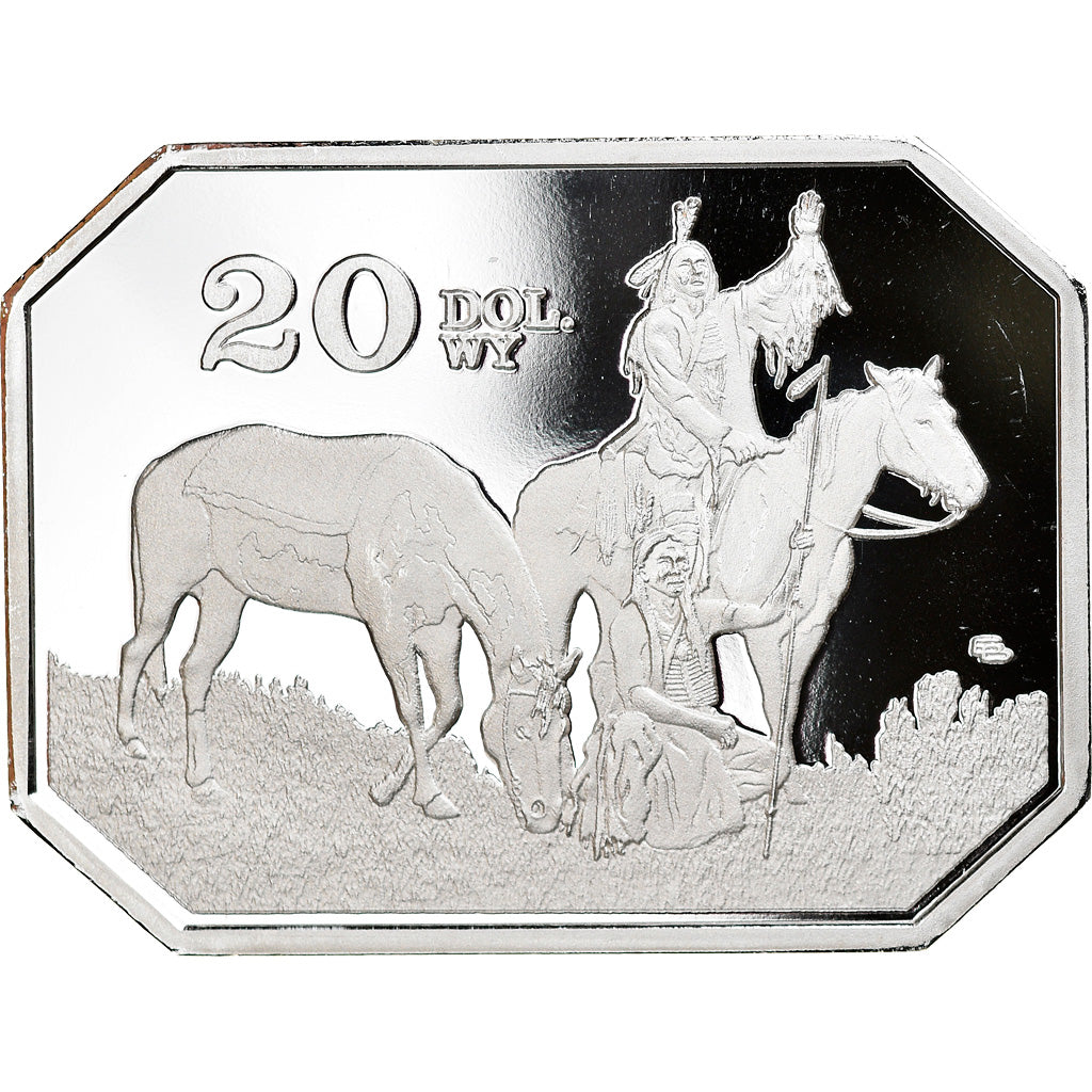 Coin, United States, Wyoming, 20 Dollars, 2020, MS(65-70), Silver Clad