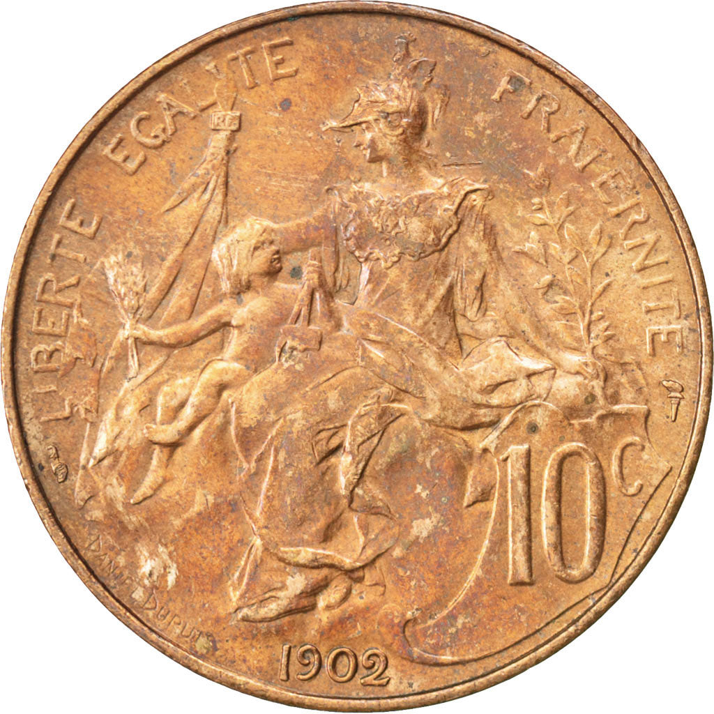 Coin, France, Dupuis, 10 Centimes, 1902, AU(50-53), Bronze, KM:843, Gadoury:277
