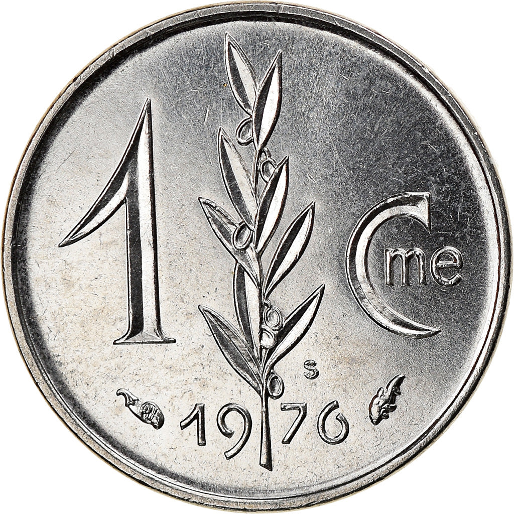 Coin, Monaco, Rainier III, Centime, 1976, AU(55-58), Stainless Steel, KM:155