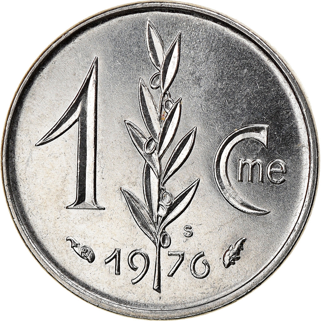 Coin, Monaco, Rainier III, Centime, 1976, AU(55-58), Stainless Steel, KM:155