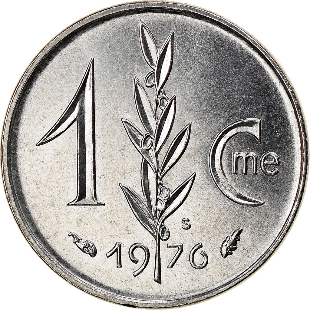 Coin, Monaco, Rainier III, Centime, 1976, AU(55-58), Stainless Steel, KM:155