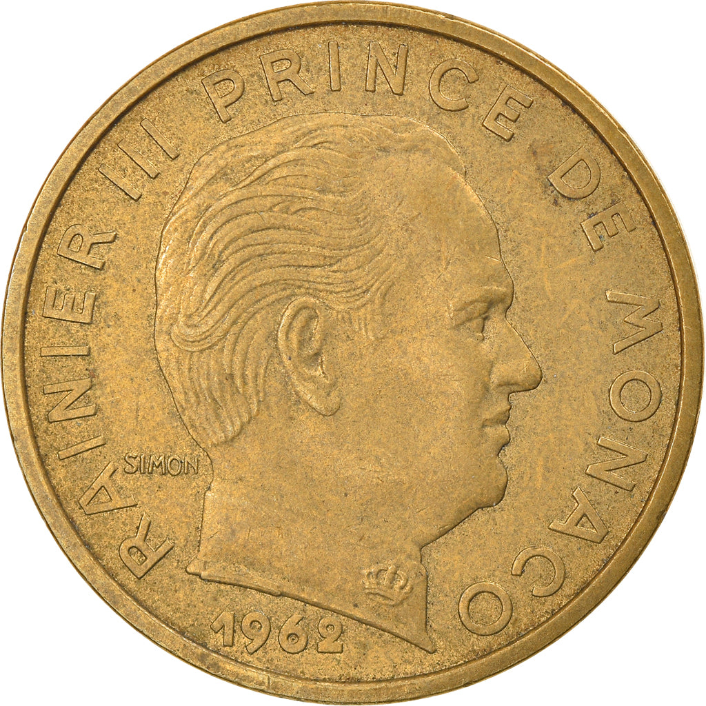 Coin, Monaco, Rainier III, 50 Centimes, 1962, EF(40-45), Aluminum-Bronze