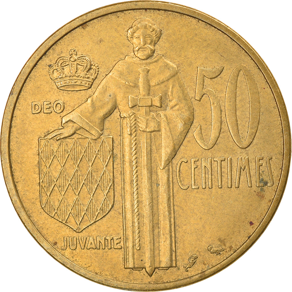 Coin, Monaco, Rainier III, 50 Centimes, 1962, EF(40-45), Aluminum-Bronze
