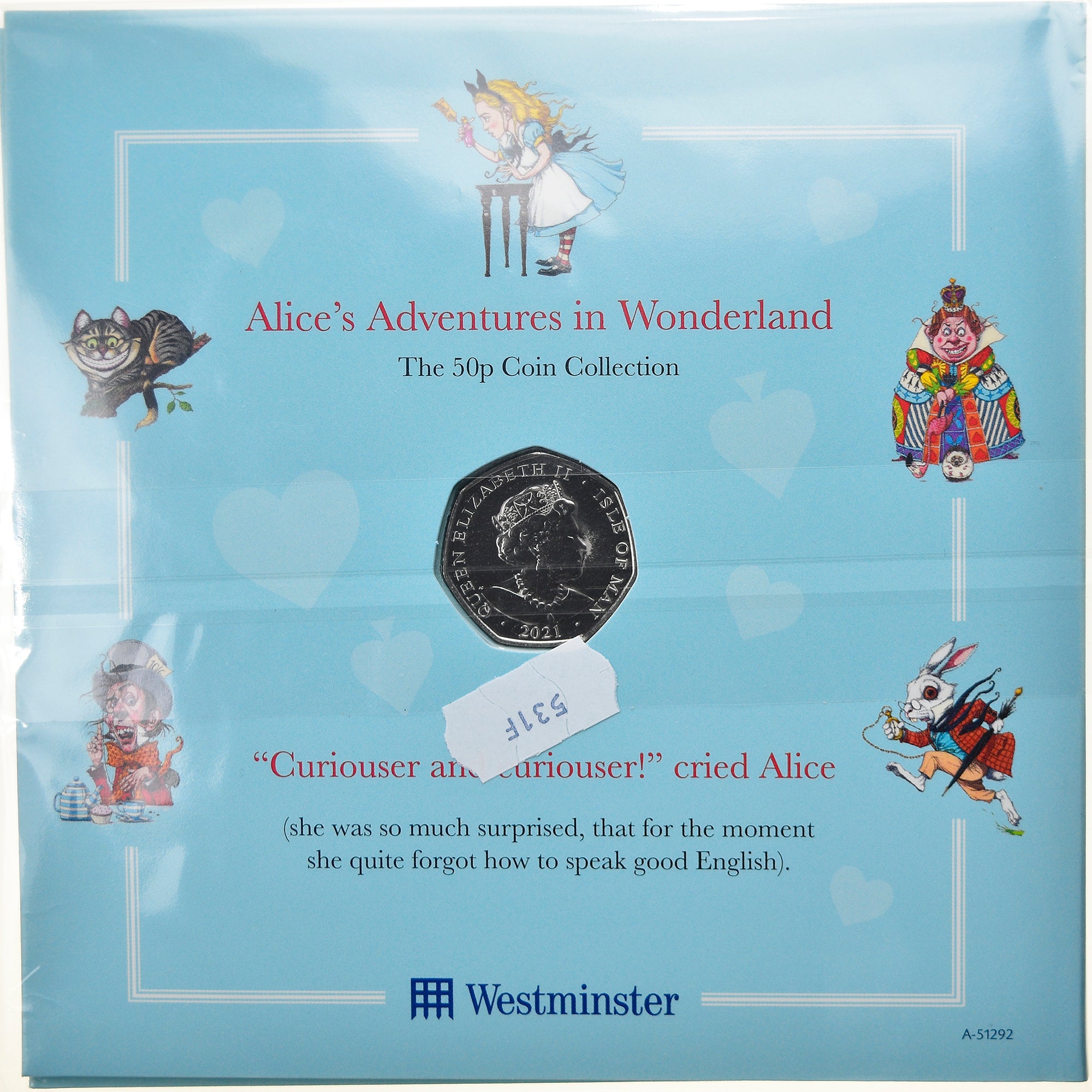 Münze, Isle of Man, Alice, 50 Pence, 2021, Set, STGL, Copper-nickel