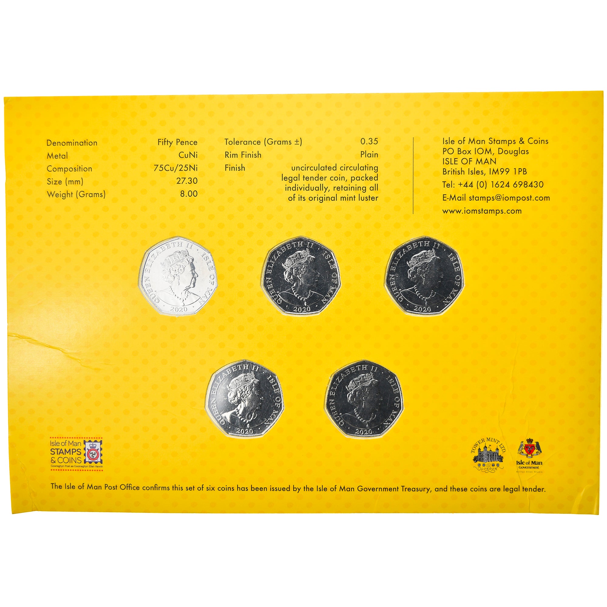 Münze, Isle of Man, Rupert Bear, 50 Pence, 2020, Set, STGL, Copper-nickel