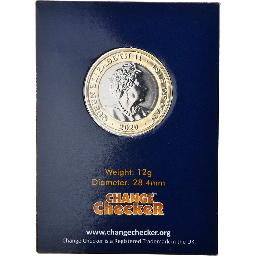 Coin, Isle of Man, Mayflower, 2 Pounds, 2020, MS(65-70), Bi-Metallic