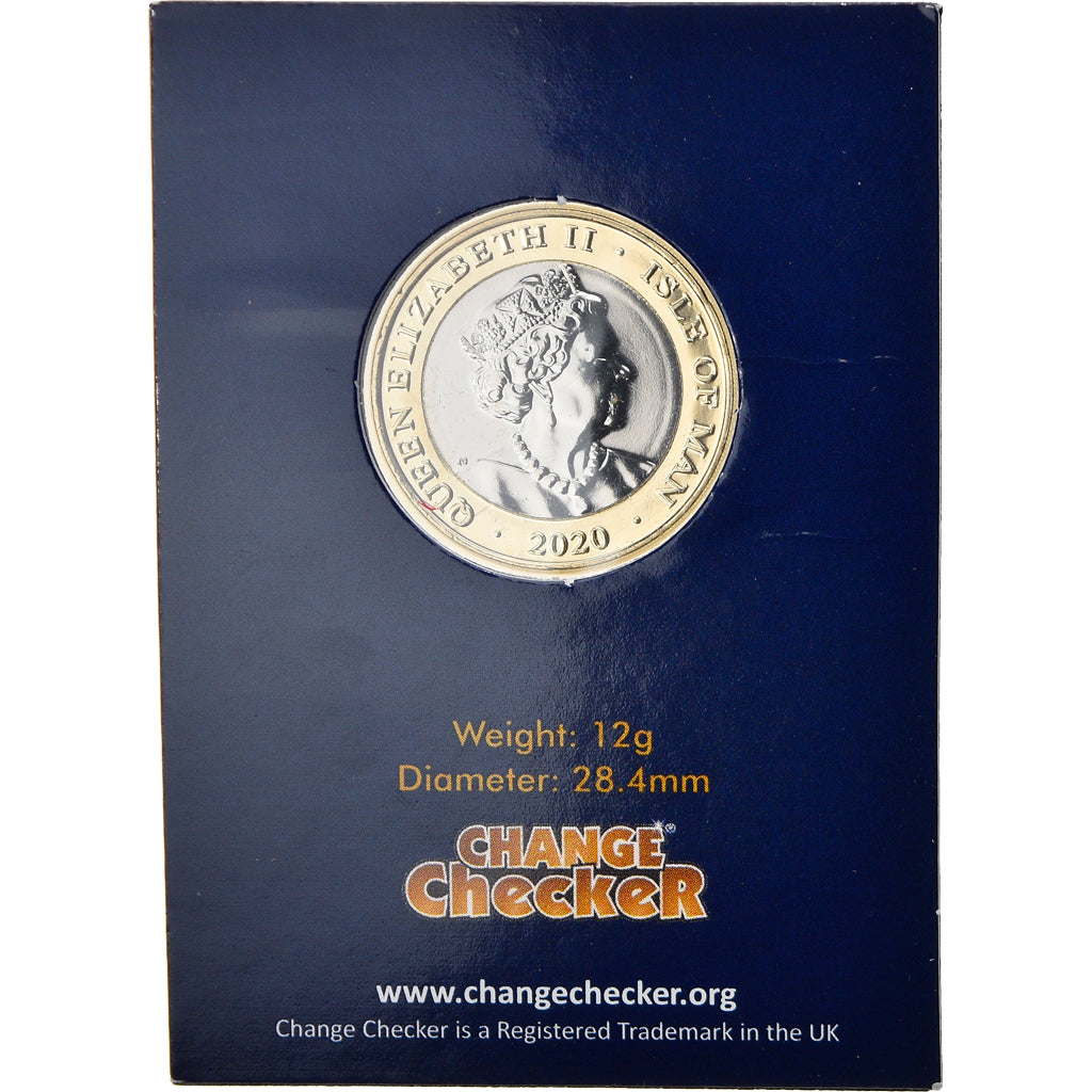 Coin, Isle of Man, Mayflower, 2 Pounds, 2020, MS(65-70), Bi-Metallic
