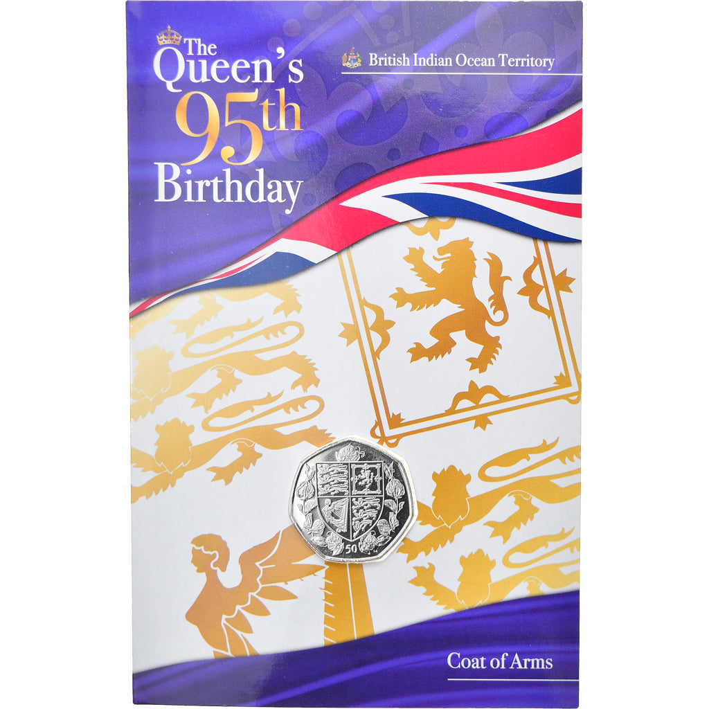 Moneda, British Indian Ocean, The Queen's 95th Birthday, 50 Pence, 2021, FDC