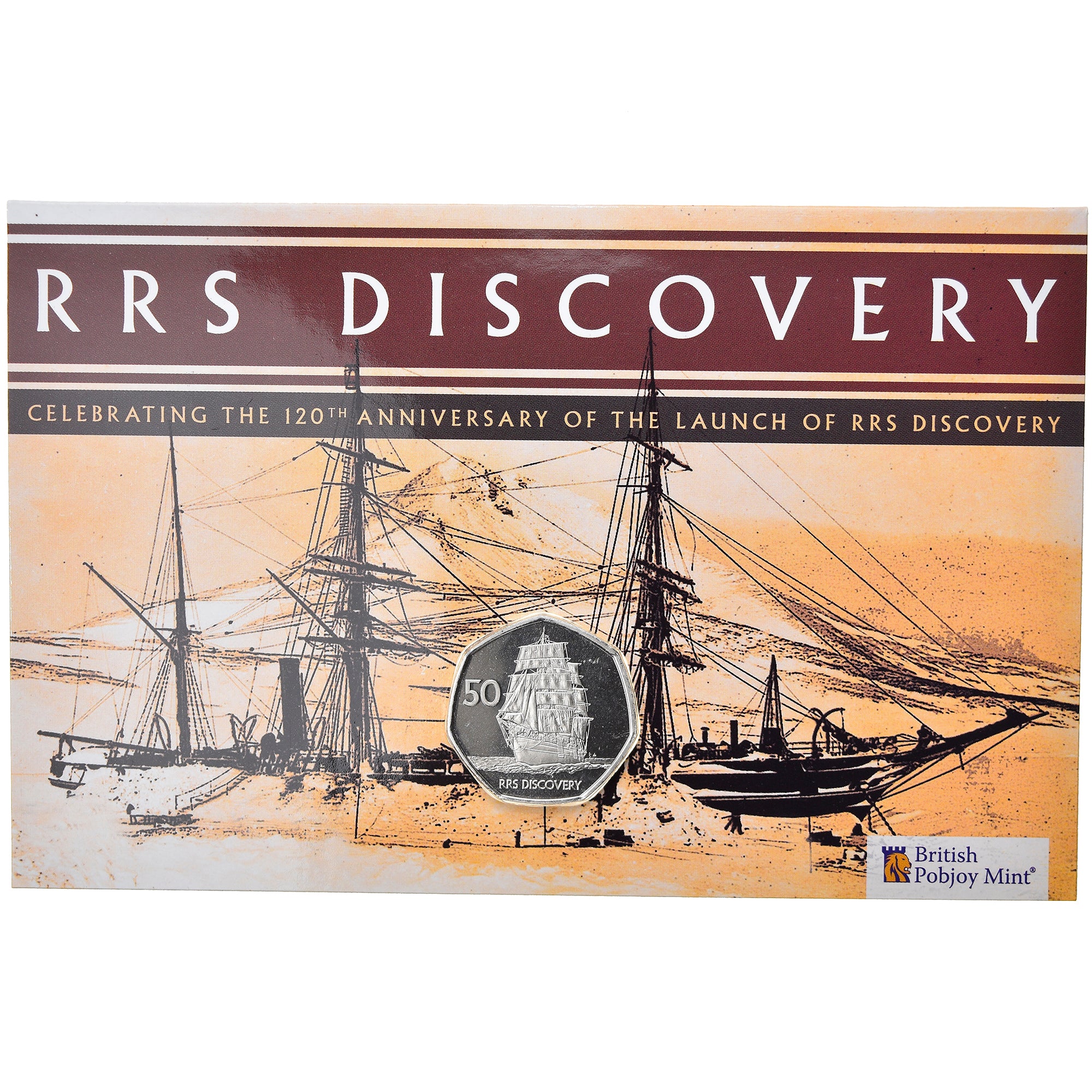 Moneta, Georgia del Sud e Isole Sandwich Meridionali, RRS Discovery, 50 Pence