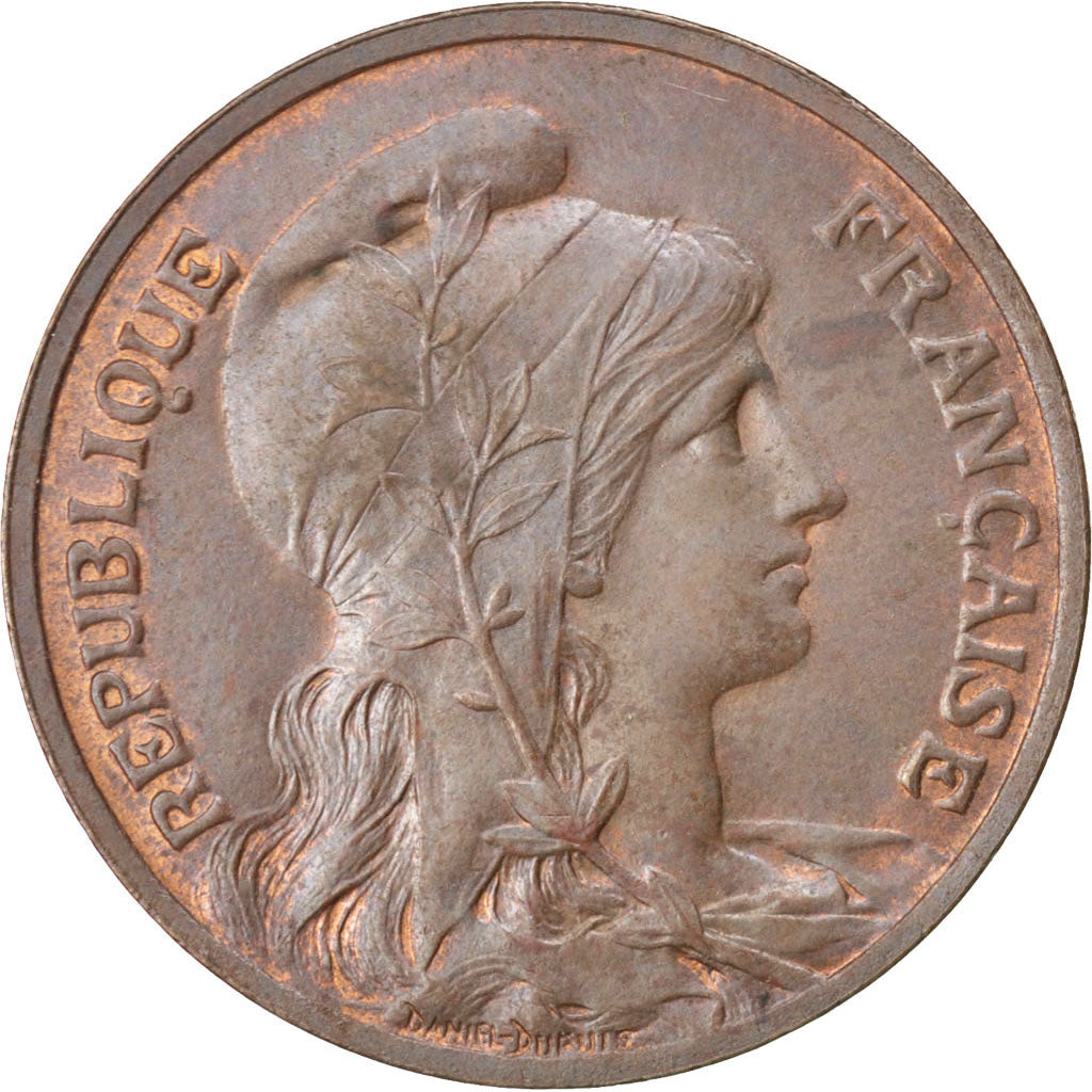 FRANCE, Dupuis, 10 Centimes, 1907, Paris, KM #843, AU(50-53), Bronze, 30,...