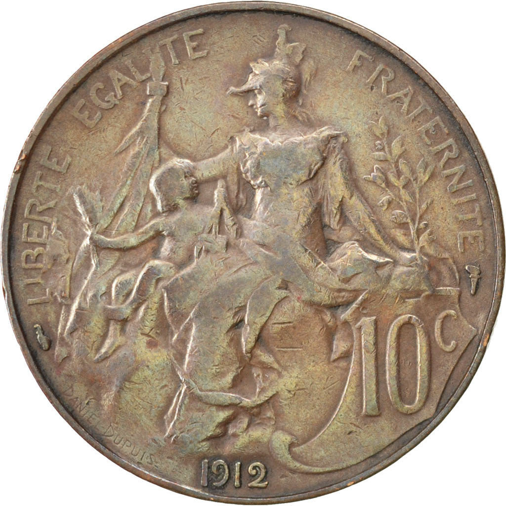 Munten, Frankrijk, Dupuis, 10 Centimes, 1912, FR+, Bronze, KM:843, Gadoury:277