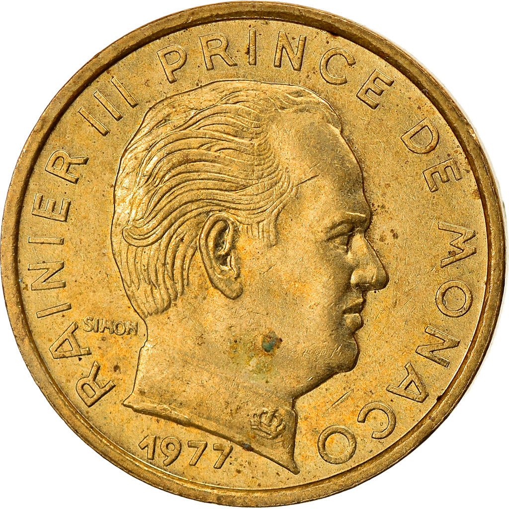 Monnaie, Monaco, Rainier III, 5 Centimes, 1977, TTB, Aluminum-Bronze, Gadoury:MC