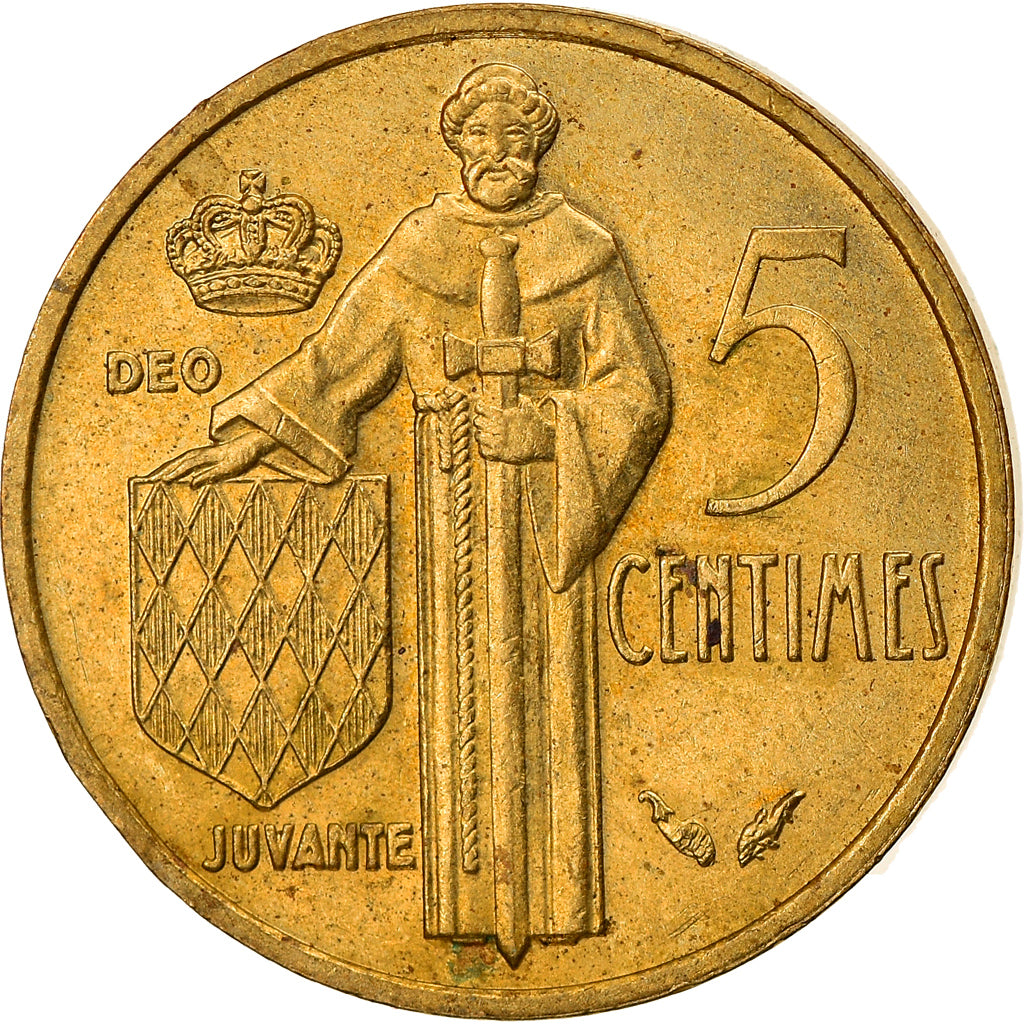 Coin, Monaco, Rainier III, 5 Centimes, 1977, EF(40-45), Aluminum-Bronze, KM:156