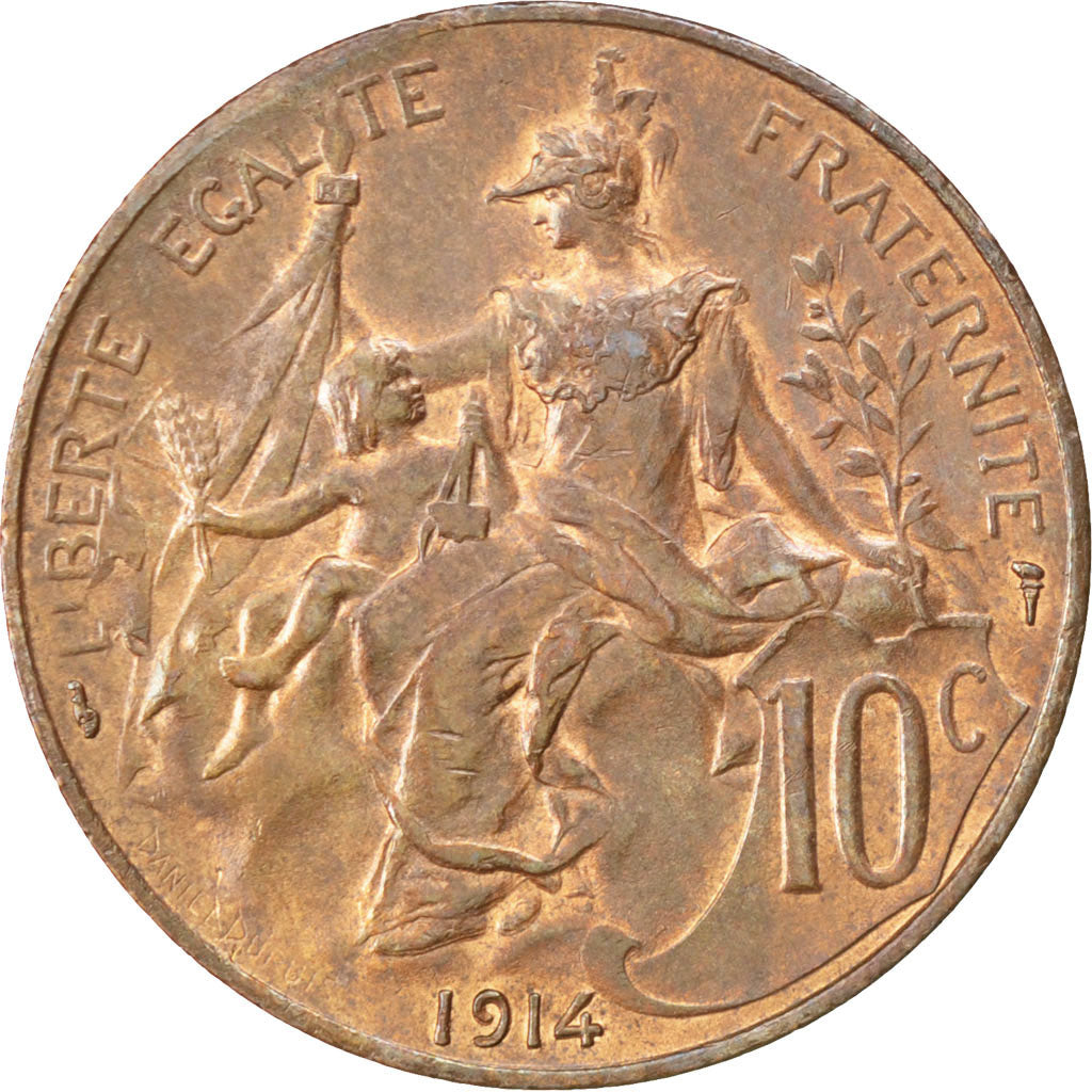 Coin, France, Dupuis, 10 Centimes, 1914, MS(60-62), Bronze, KM:843, Gadoury:277