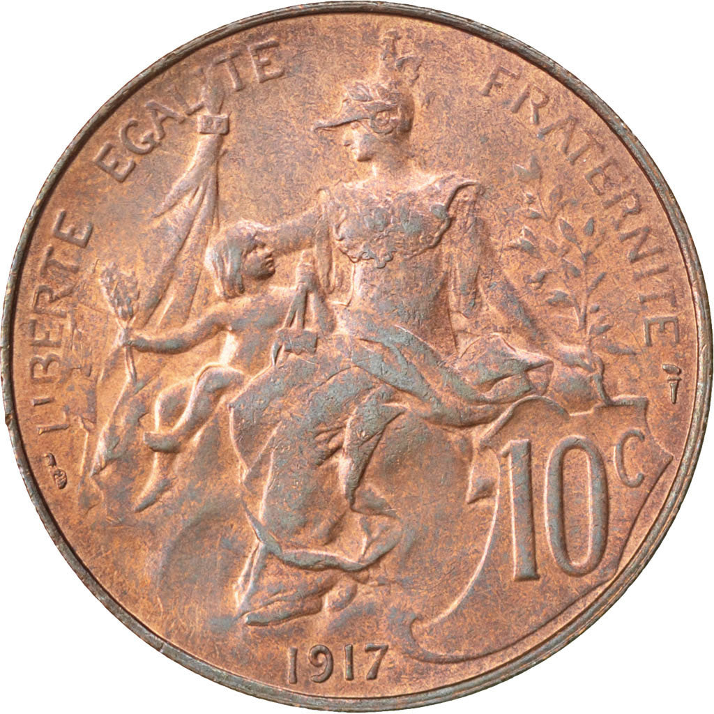 Coin, France, Dupuis, 10 Centimes, 1917, MS(60-62), Bronze, KM:843, Gadoury:277