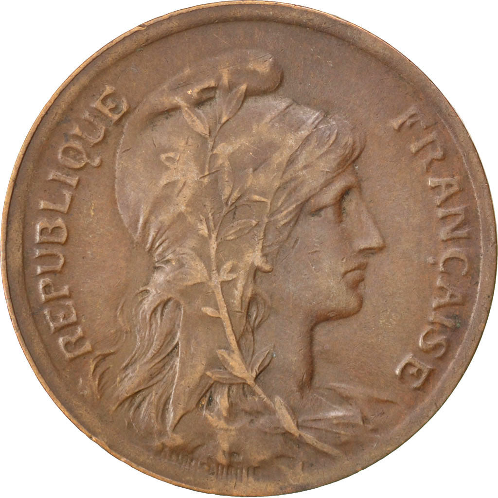 FRANCE, Dupuis, 10 Centimes, 1920, Paris, KM #843, EF(40-45), Bronze, 30,...