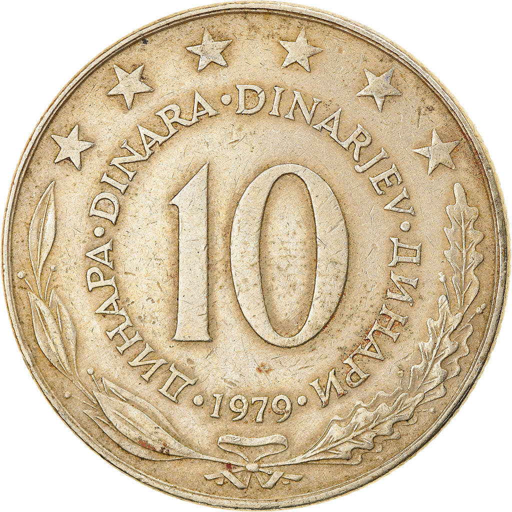 Moneta, Iugoslavia, 10 Dinara, 1979, BB, Rame-nichel, KM:62