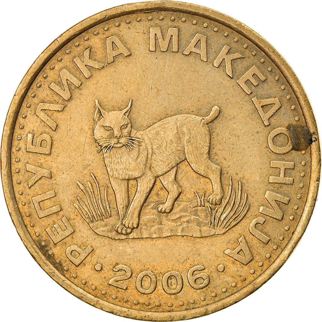 Coin, Macedonia, 5 Denari, 2006, EF(40-45), Brass, KM:4