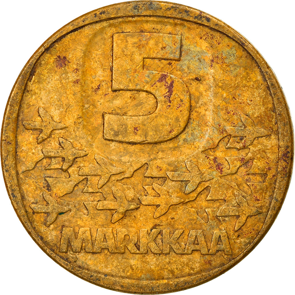 Moneta, Finlandia, 5 Markkaa, 1984, VF(30-35), Aluminium-Brąz, KM:57