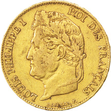 FRANCE, Louis-Philippe, 20 Francs, 1839, Paris, KM #750.1, VF(30-35), Gold,...